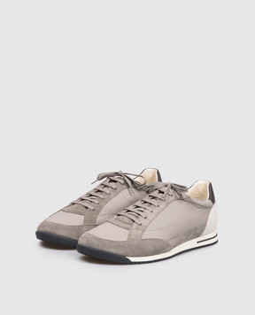 Brunello Cucinelli Сірі кросівки зі шкіри оленя MZUKOKA348