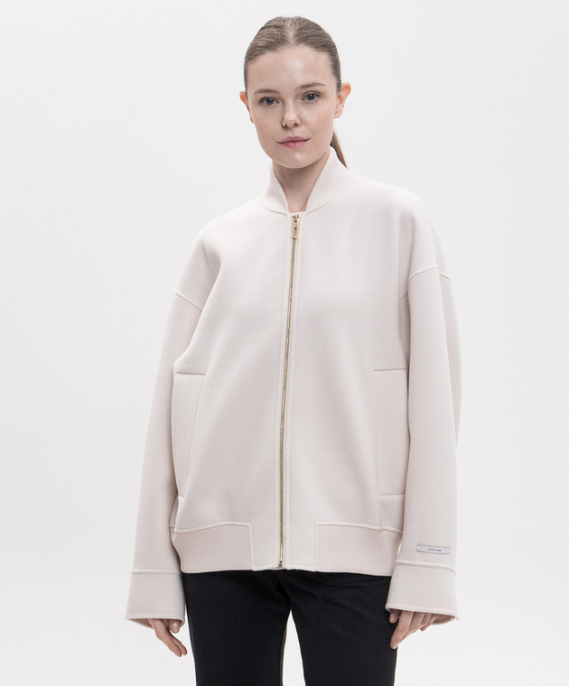 Max Mara Sportmax Бомбер ONDATA из шерсти цвета айвори SPXONDATA изображение 3