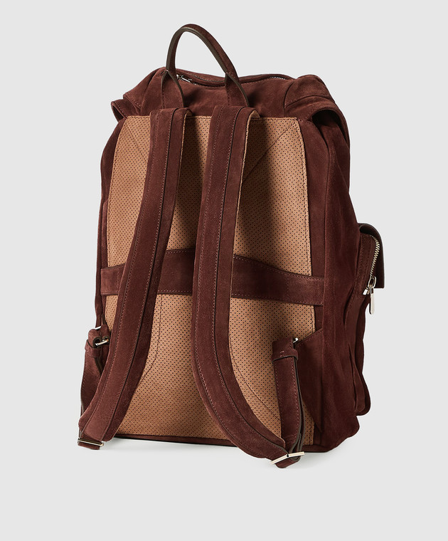 Brunello Cucinelli Бордовый замшевый рюкзак Leisure MBSFBU325 изображение 3