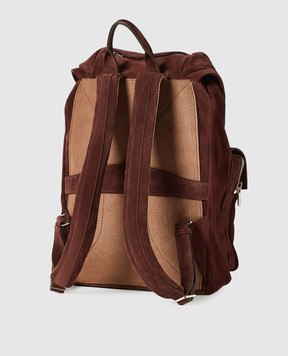 Brunello Cucinelli Бордовый замшевый рюкзак Leisure MBSFBU325