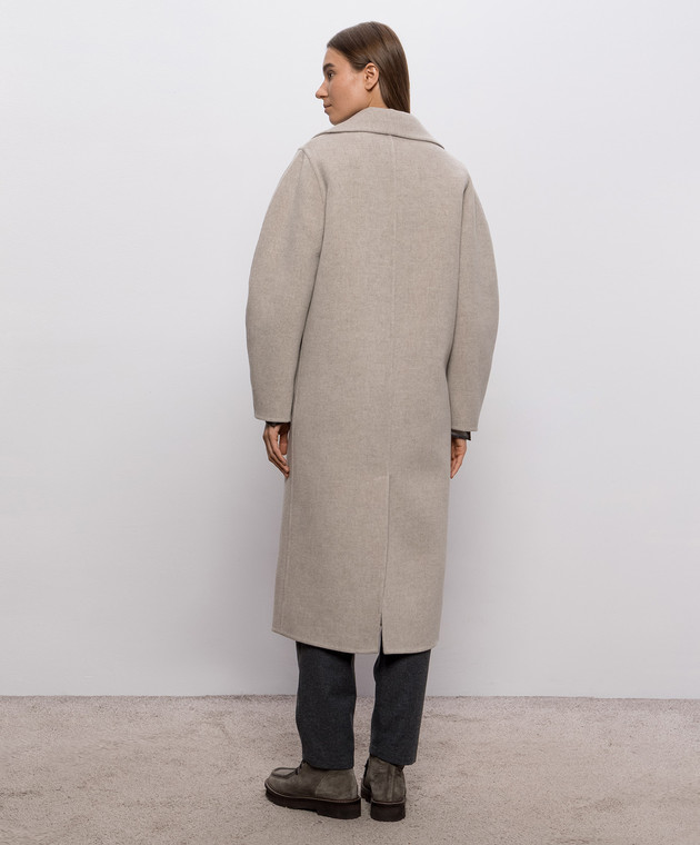 Brunello Cucinelli Бежеве пальто з вовни та кашеміру MD5329061 зображення 4