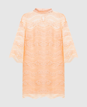 Twinset Помаранчева сукня міні з мережива 261TP2786