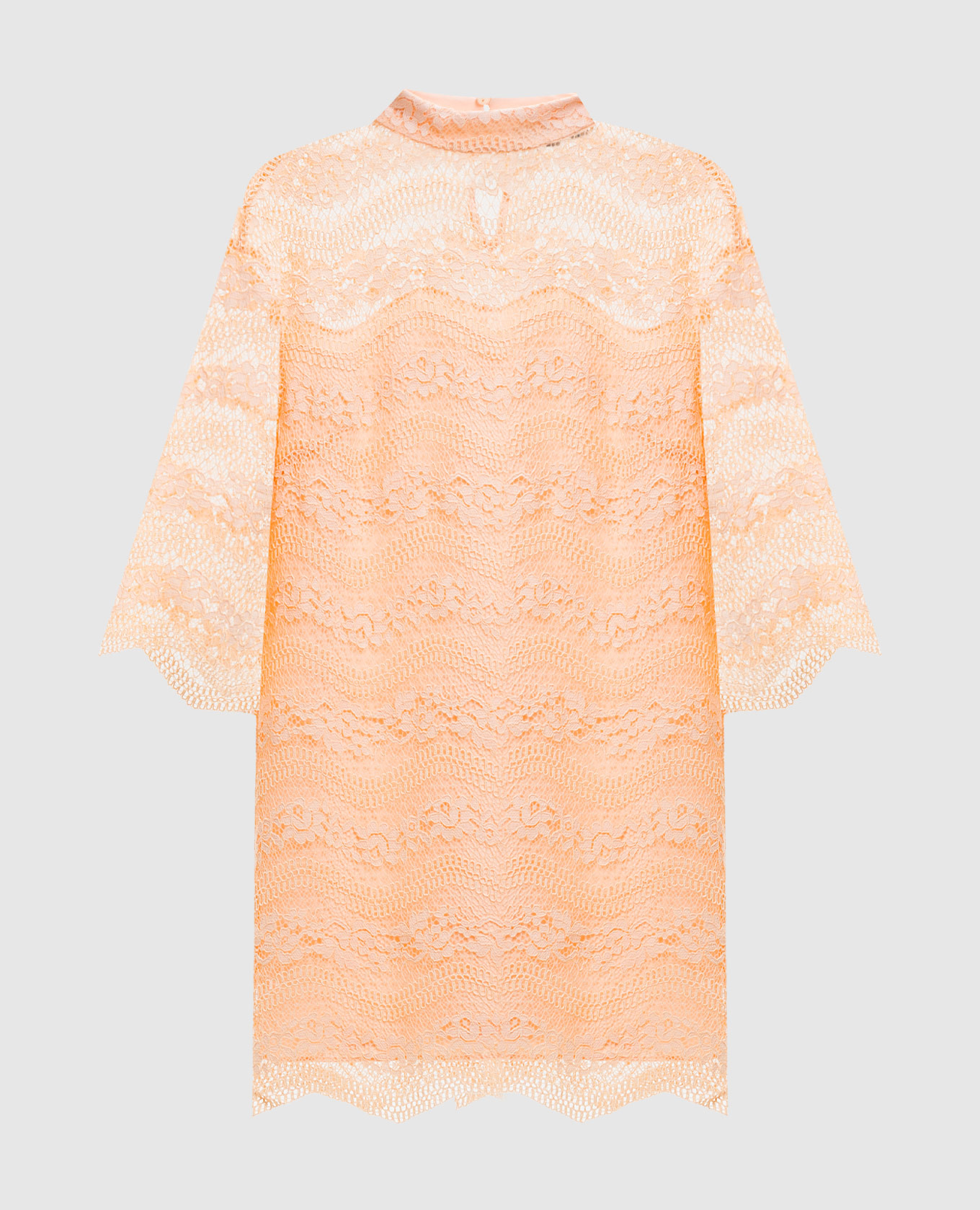 Оранжевое платье мини из кружева