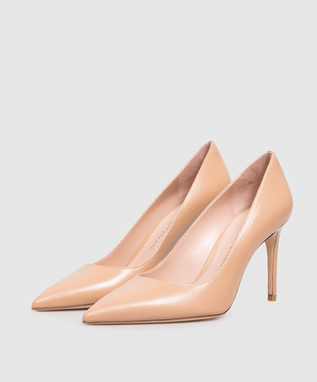 Stuart Weitzman Бежевые кожаные туфли POWER SK303 изображение 2