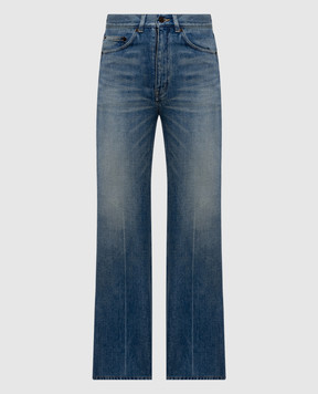 Saint Laurent Сині джинси 70's з патчем логотипа 823599YI863