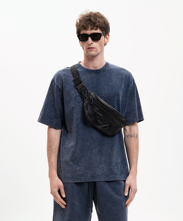 Off-White Черная кожаная поясная сумка с эмблемой Arrow OMNT001S26LEA001 изображение 2