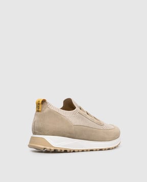 Doucal's Бежевые комбинированные кроссовки с логотипом DU3318SYDNPZ846