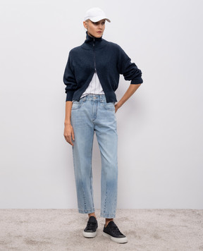 Brunello Cucinelli Серая меланжевая футболка с пайетками M0T81SO800