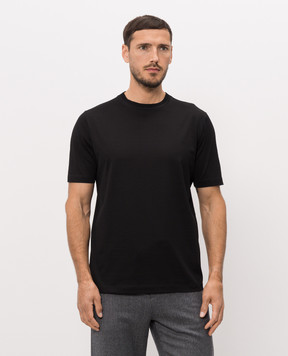 Canali Чорна футболка з бавовни MJ00002T0922