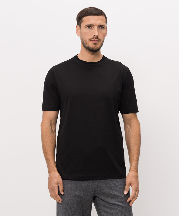 Canali Черная футболка из хлопка MJ00002T0922 изображение 2