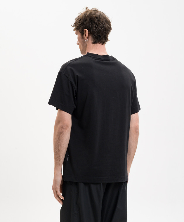 Palm Angels Черная футболка с контрастным логотипом PMAA109S26JER008 изображение 4