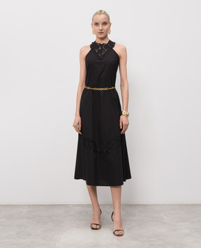 Twinset Чорна сукня з вишивкою 261TT2032