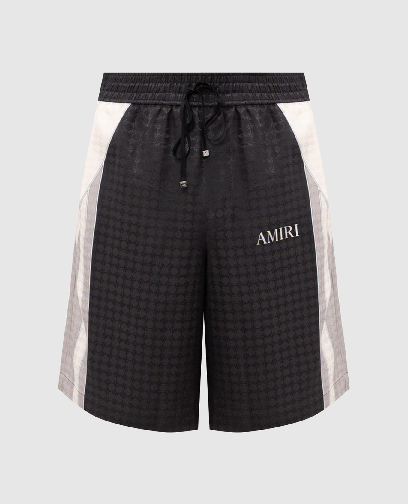 

Черные шорты из шелка в монограммы шаблон, Черный, Шорты