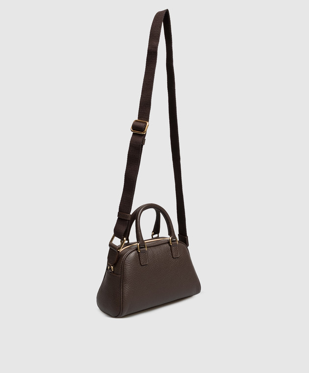 Dolce&Gabbana Детская кожаная коричневая сумка с нашивкой логотипа EB0250A0639 изображение 3
