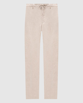 Stefano Ricci Бежевые брюки из льна с логотипом M1T80A0003L0005Q
