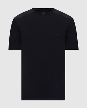 Stefano Ricci Чорна футболка з фактурною емблемою M6H54R0040PAEA1S