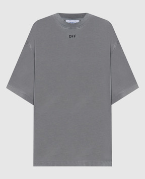 Off-White Сіра футболка з принтом Flower 2FA00646T