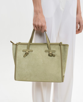 Gianni Chiarini Зелена замшева сумка-тоут Marcella з логотипом BS9762CMPL