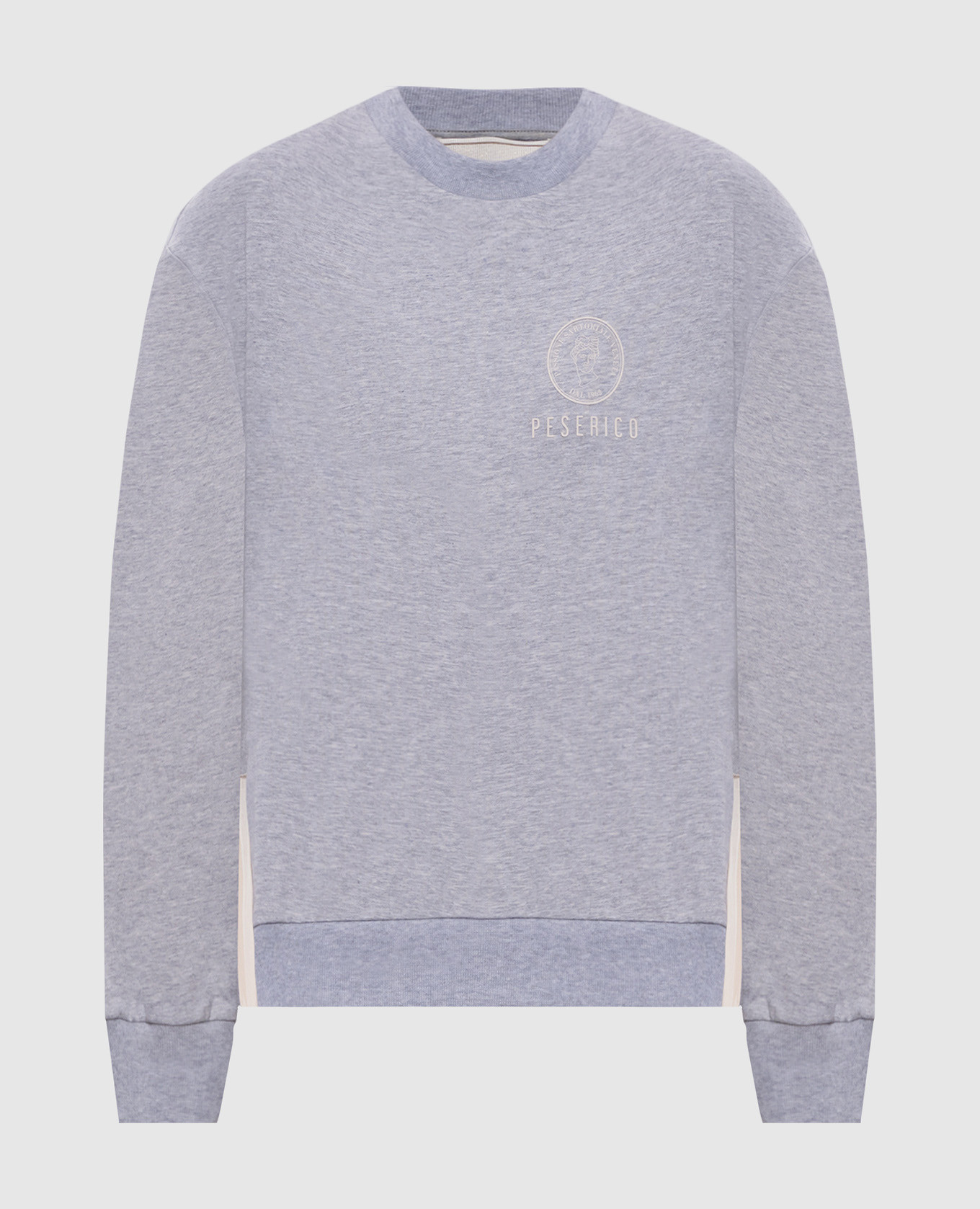 Серый меланжевый свитшот с логотипом