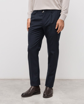 Stefano Ricci Сині штани з вовни з логотипом M1T6100022C0001U