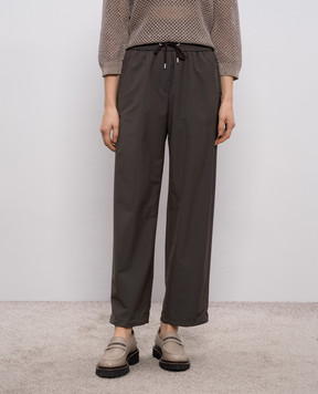 Peserico Коричневі спортивні штани з ланцюжком A0409802561