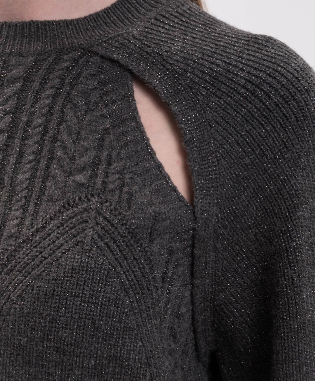 Twinset Серый джемпер с шерстью 262LI3MAA изображение 5