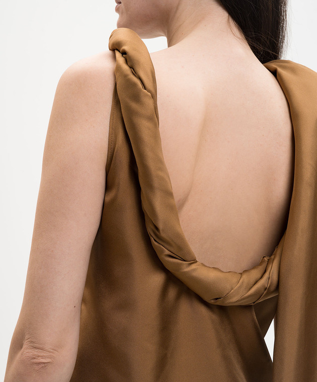Loulou de Saison Коричневый топ WILMA из шелка WILMA изображение 5