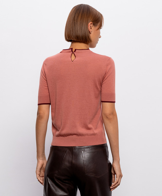 Max Mara Розовый топ из шелка и шерсти MSTAGENDA изображение 4