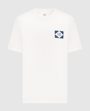 C.P. Company Футболка кольору айворі з принтом логотипа MTS267A110656W