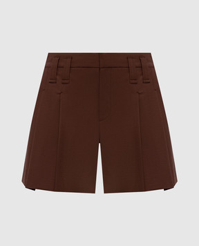 Brunello Cucinelli Коричневые шорты с шерстью MPW07P8953
