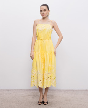 Christy Lynn Жовтий сарафан Avery з льоном CLD232F29
