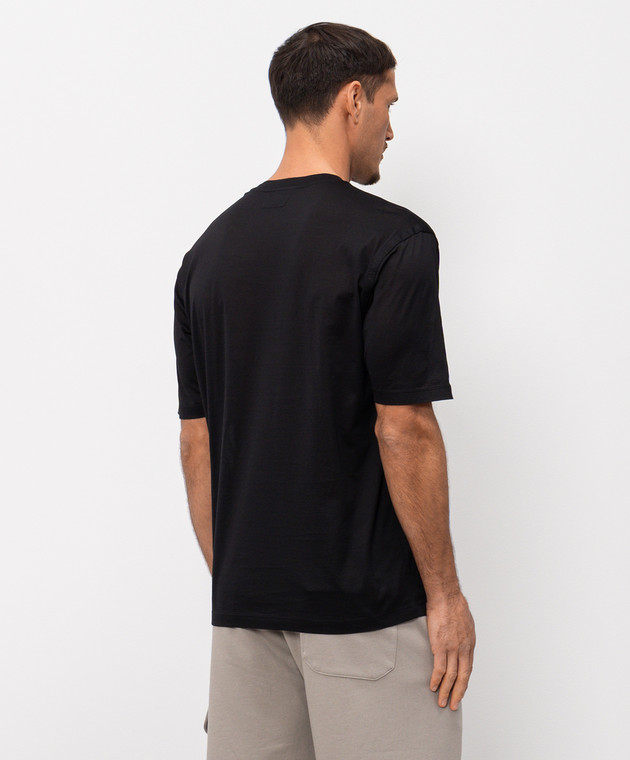 C.P. Company Чорна футболка з принтом логотипа MTS243A110666W зображення 4