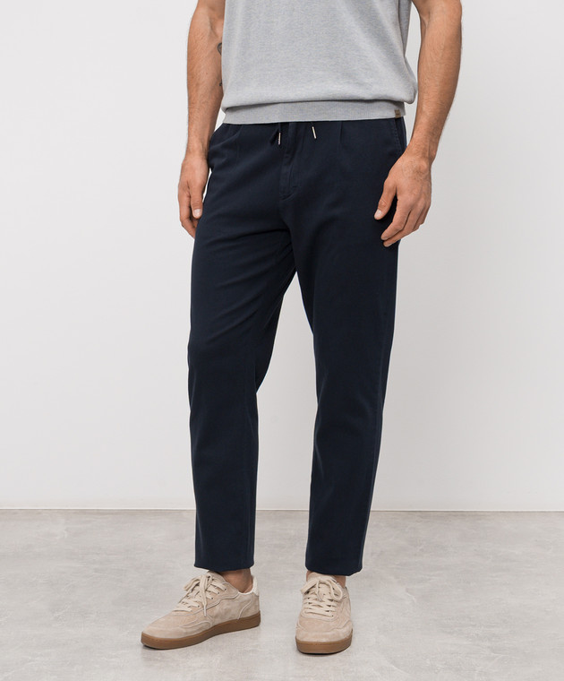 Woolrich Сині штани з льоном CFWOTR2027MRUT5288 зображення 3