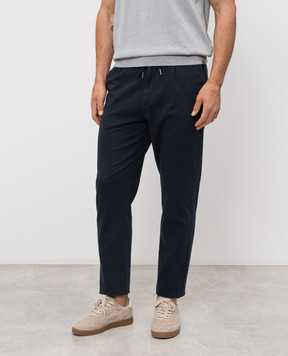 Woolrich Сині штани з льоном CFWOTR2027MRUT5288