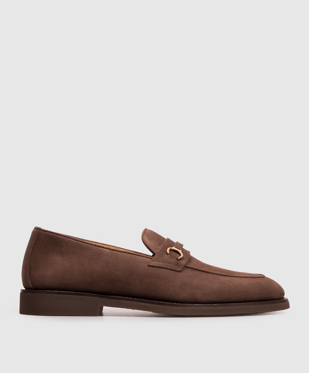 Brunello Cucinelli Коричневые лоферы из нубука MZUNKNE671