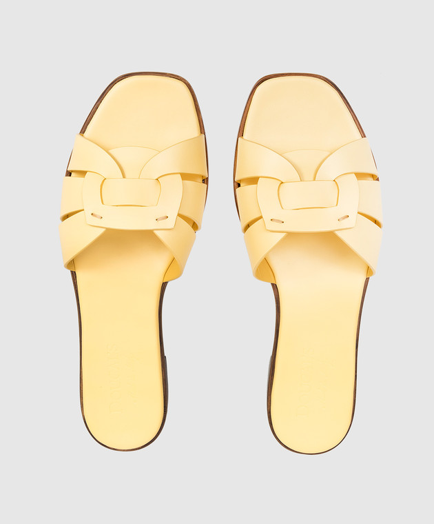 Doucal's Жовті шкіряні шльопанці DD8696DEGNUF073 зображення 4