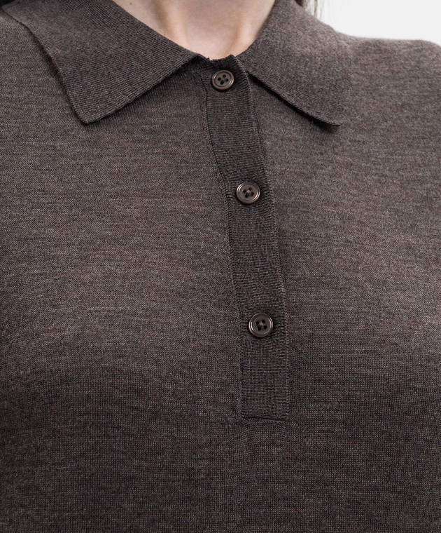 Loulou de Saison Коричневе поло Migo з кашеміру MIGO зображення 5