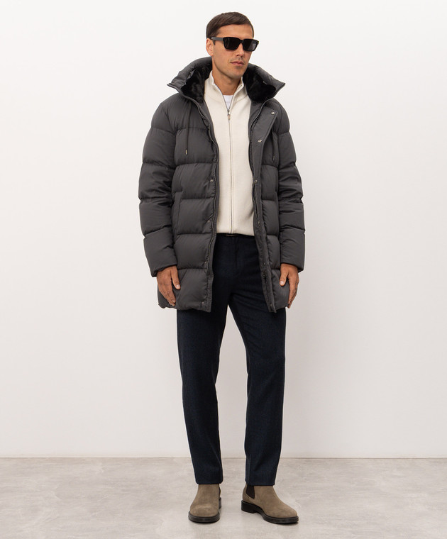 Canali Кардиган з кашеміру кольору айворі MK02546C0022 зображення 2