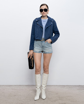 Twinset Белый топ в полоску с вышивкой логотипа 261LM2GAA