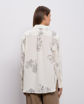 Victoria Beckham Біла блуза в квітковий принт 1224WSH005278O