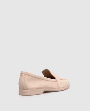 Santoni Бежеві лофери з нубуку з тисненням логотипа WULB72051GC2SPRX