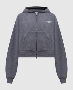 Alexander Wang Серая утепленная спортивная куртка с фактурным логотипом 1CC4262799