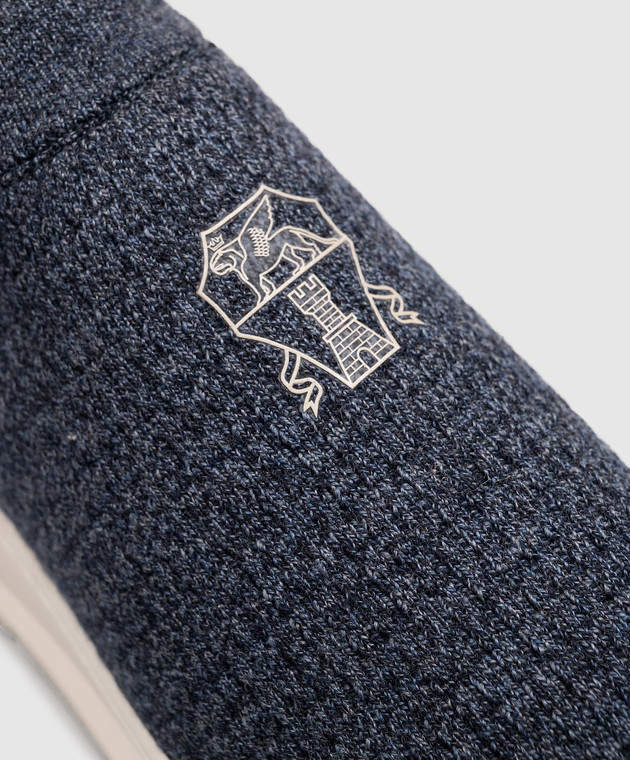 Brunello Cucinelli Дитячі сині кросівки з вовни BWOOL1F170 зображення 5