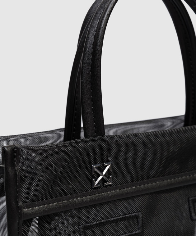 Off-White Чорна сумка-тоут Market з вишивкою емблеми Arrow OWNA23GS26FAB001 зображення 4