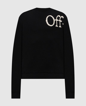 Off-White Чорний светр з вовною 44MHE20QF5K001