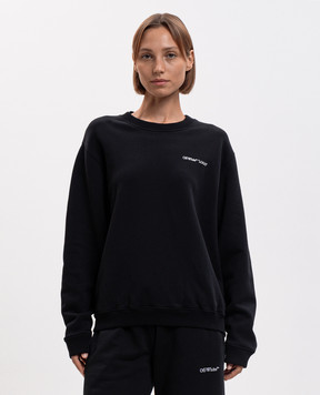 Off-White Чорний світшот з принтом логотипа 2FE00504T