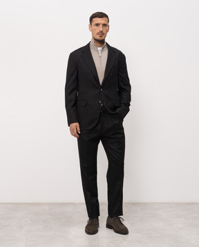 Brunello Cucinelli Черный костюм из шерсти ME226LDTH