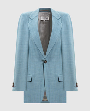 Maison Margiela MM6 Голубой жакет из шерсти S62BN0119M35884