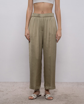 Peserico Штани кольору хакі з відворотами A0403606638