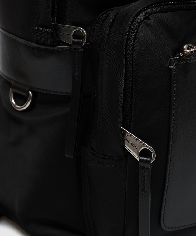 Balenciaga Черный рюкзак с тиснением логотипа A000HE2ACPU изображение 4